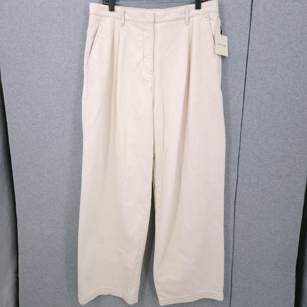 Calvin Klein Natural Straight Leg Hook & Eye Jean Trousers Womens Size 32W NWT
